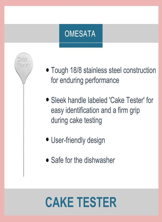 Omesata Cake Tester for Baking, 4 Packs Cake Testers for Baking Doneness and Reusable Cake Testing Stick 7.9 in Stainless Steel Skewer Omesata - Image 3