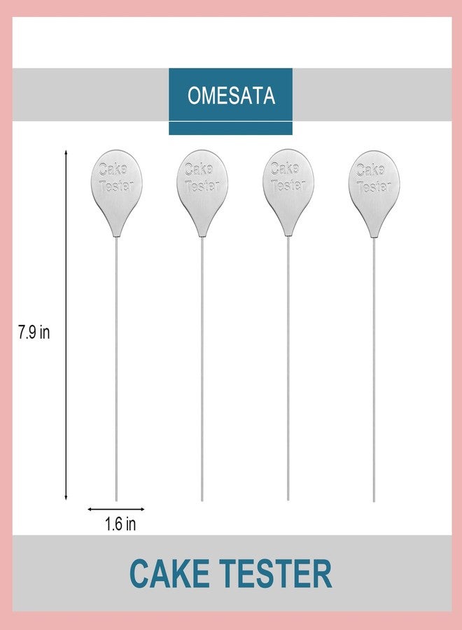 Omesata Cake Tester for Baking, 4 Packs Cake Testers for Baking Doneness and Reusable Cake Testing Stick 7.9 in Stainless Steel Skewer Omesata - Image 2