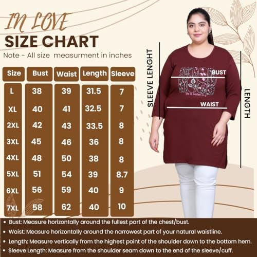 In Love Women's Plus Size Cotton Long-line All Over Printed T-Shirt with Pocket, PLSMTLP770G7_XXL - Image 2