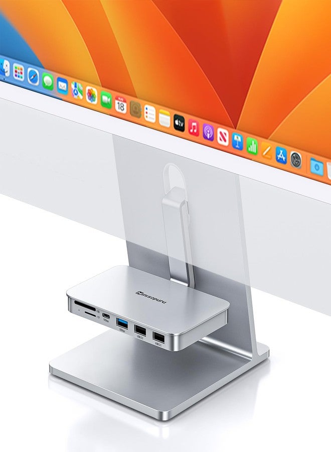 minisopuru ملحقات Minisopuru لأجهزة iMac 2021/2023، موزع USB 6 في 1 لأجهزة iMac، موزع iMac لـ M1/M3 مع USB A/C بسرعة 10 جيجابت في الثانية، SD/TF، موزع USB C لأجهزة iMac 24 بوصة 2023 وشاشة Studio Display 27 بوصة، فضي. - Image 1