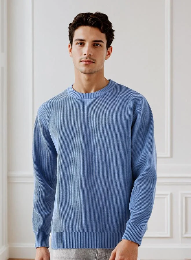 Splash FAV Men's Crew Neck Textured Sweater