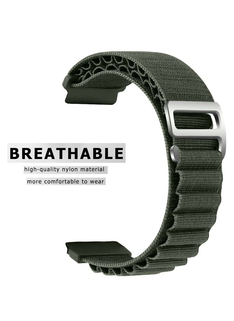 CATANES - Alpine Loop Band 20mm Nylon Woven Sport Watch Strap Compatible with Galaxy Watch5 Pro/Galaxy Watch5/Galaxy Watch4/Galaxy Watch4 Classic/Galaxy Watch3/ Galaxy Watch Active 2/Galaxy Watch Active Green - Image 1