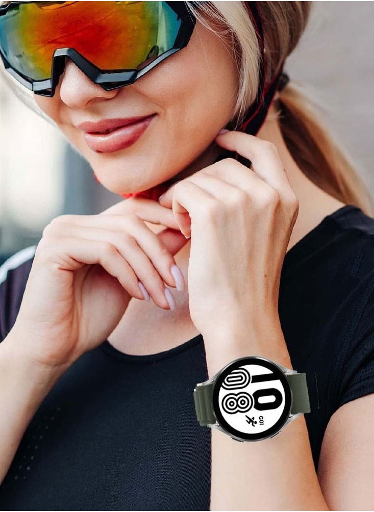 CATANES - Alpine Loop Band 20mm Nylon Woven Sport Watch Strap Compatible with Galaxy Watch5 Pro/Galaxy Watch5/Galaxy Watch4/Galaxy Watch4 Classic/Galaxy Watch3/ Galaxy Watch Active 2/Galaxy Watch Active Green - Image 1