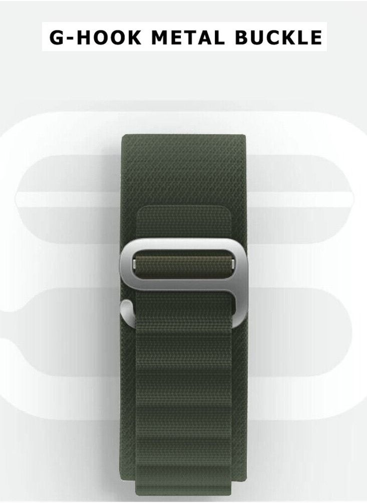 CATANES - Alpine Loop Band 20mm Nylon Woven Sport Watch Strap Compatible with Galaxy Watch5 Pro/Galaxy Watch5/Galaxy Watch4/Galaxy Watch4 Classic/Galaxy Watch3/ Galaxy Watch Active 2/Galaxy Watch Active Green - Image 1