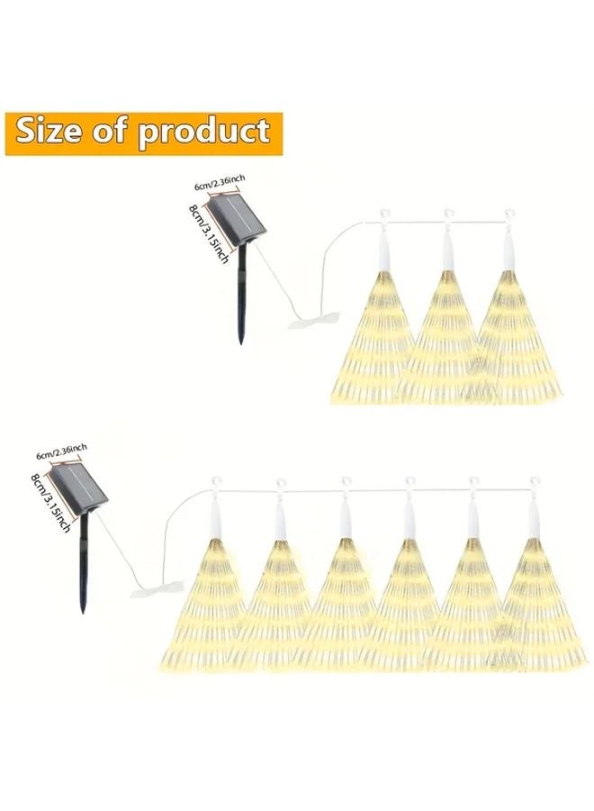 6 قطع أضواء فيري LED تعمل بالطاقة الشمسية مع مستشعر حركة و8 أوضاع باللون الأبيض الدافئ للاستخدام في الهواء الطلق - Image 3