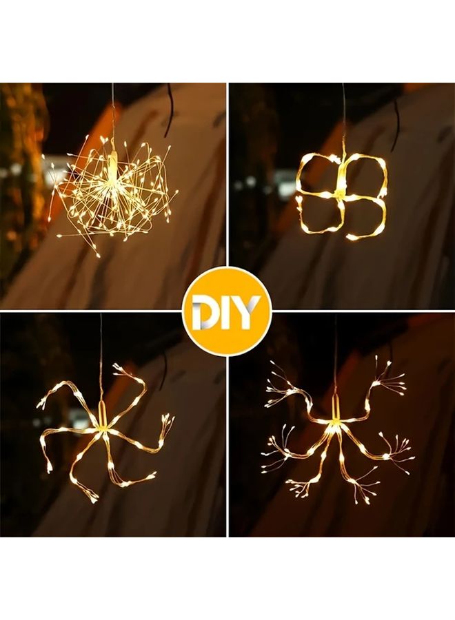 6 قطع أضواء فيري LED تعمل بالطاقة الشمسية مع مستشعر حركة و8 أوضاع باللون الأبيض الدافئ للاستخدام في الهواء الطلق - Image 5