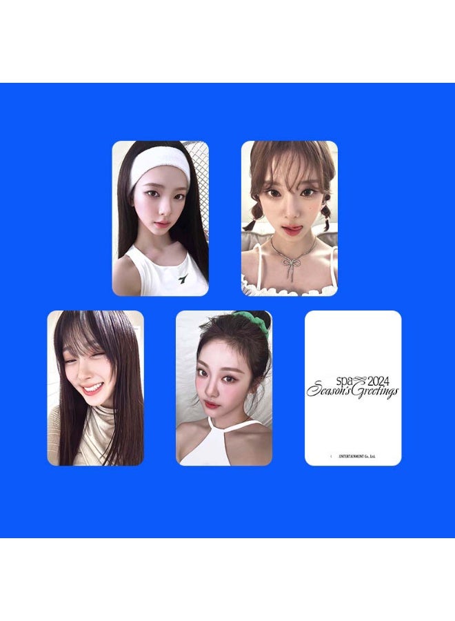 NIBEMINENT 4 Pcs Kpop AESPA 2024 Seasons Greetings Lomo Cards Card For Fans Collection Gifts