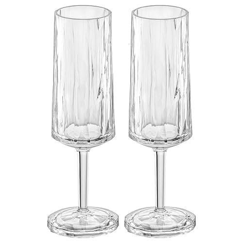 Koziol Wine Glasses Luxury Unbreakable Wine Glasses Set – 2 Pack 3.4 fl oz (100 ml) Crystal Clear Reusable Plastic Stemware – Shatterproof Wine Glasses Set of 2 for Patio, BBQ & Camping - Club No. 14 - Image 1