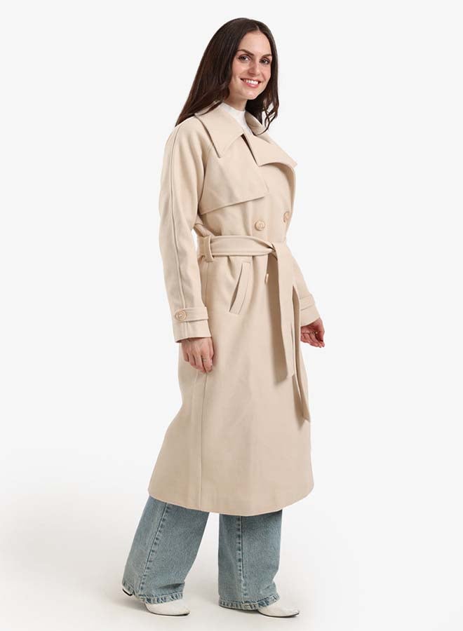Clue Double Breasted Wool Coat - Image 2