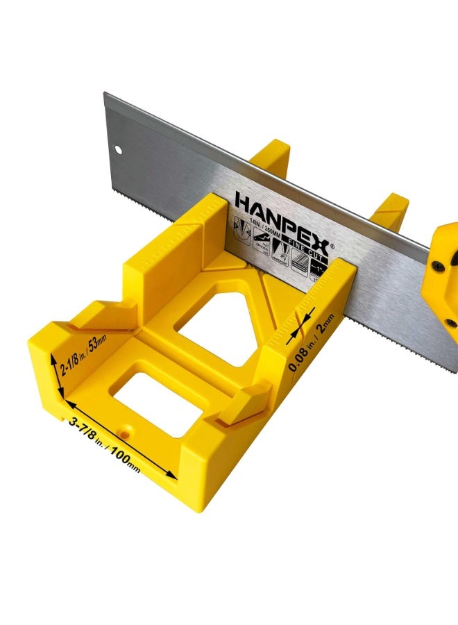 Mitre Box, 12 Inch Heavy Duty Mitre Box Cuts For Accurate Cutting, Impact Resistant ABS Plastic Miter Box for DIYer, Woodworker, Woodcarver, Carpenter, Yellow  - Image 3