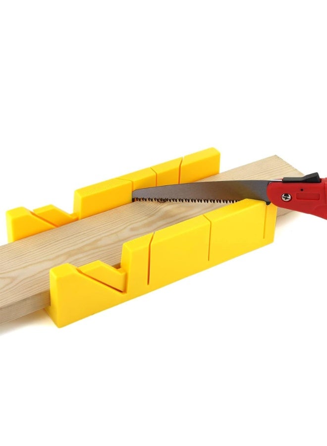 Mitre Box, 12 Inch Heavy Duty Mitre Box Cuts For Accurate Cutting, Impact Resistant ABS Plastic Miter Box for DIYer, Woodworker, Woodcarver, Carpenter, Yellow  - Image 2