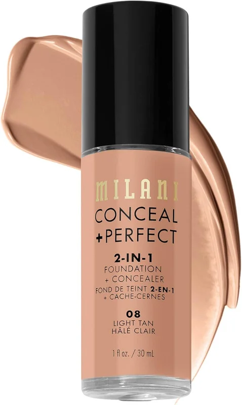 MILANI Milani Conceal + Perfect 2-In-1 Foundation - 08 Light Tan
