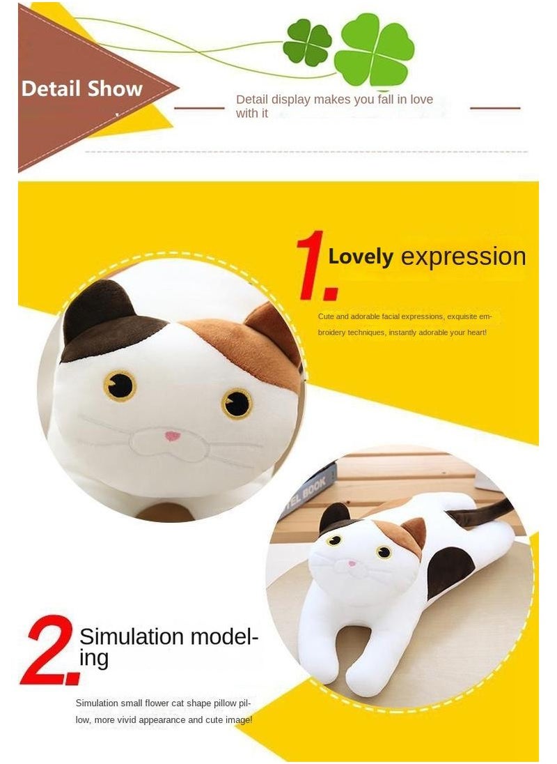 Y&D - Stuffed Kneeling Cat Plush Pillow Toys White 50cm - Image 1