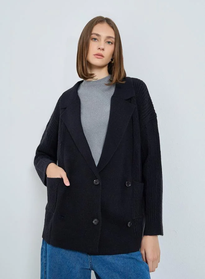 ستايلي كارديجان ترنش طويل بصفين أزرار