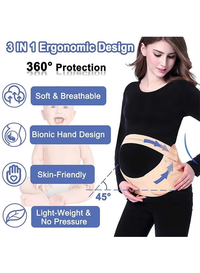 حزام الأمومة، حزام دعم الحمل، حزام البطن والخصر والظهر والحوض، حزام دعم البطن القابل للتعديل والتهوية للحمل، حزام دعم البطن المريح، أفضل هدية للنساء الحوامل (L) - Image 5
