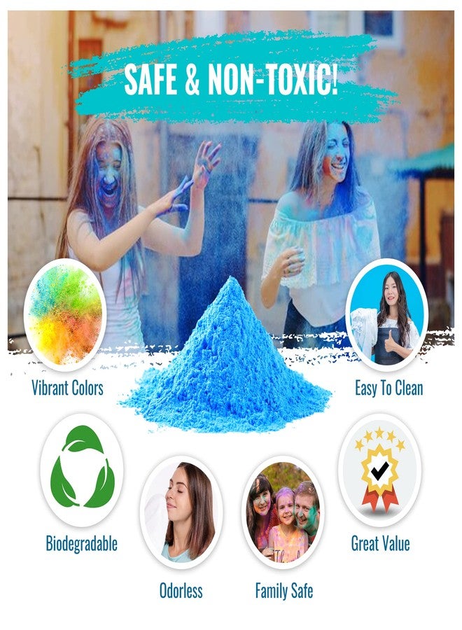 Color Blaze مسحوق ألوان هولي من كولور بليز - عبوة من 8 ألوان زاهية (75 غرام لكل لون) - وردي، أحمر، برتقالي، أصفر، أخضر، أزرق مخضر، أزرق، بنفسجي - مثالي للرمي، ورسم الرانجولي، وسباقات المرح، وحرب الألوان، والحفلات والمهرجانات - Image 4
