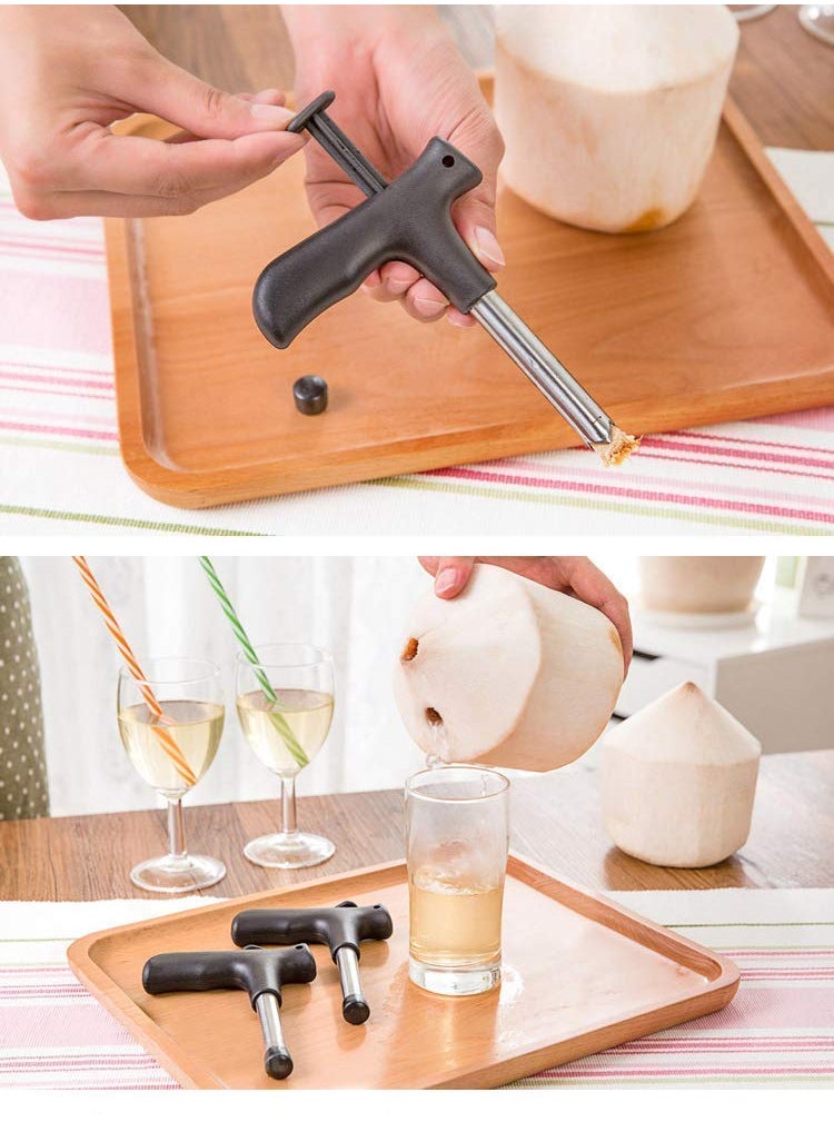 Breaker Designs Coconut Opener Stainless Steel Tool Driller Easy and Comfortable Grip Safe for Your Hands Set of 1 Multicolour