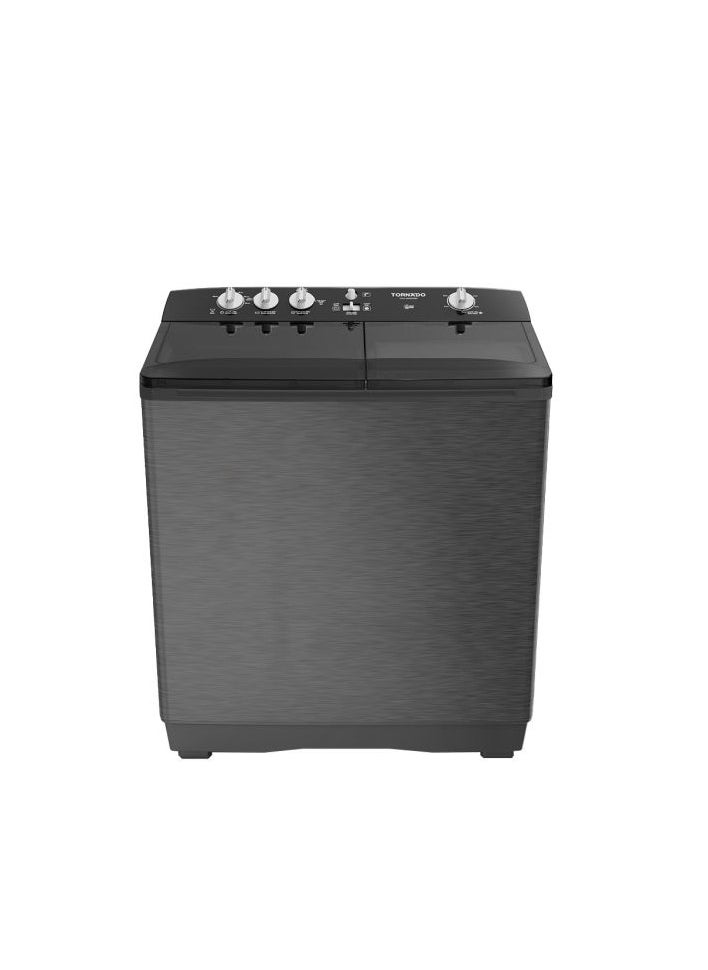 TORNADO Washing Machine Half Auto 10 Kg Silver x Black TVH-HM10TS(SK)  - Image 1