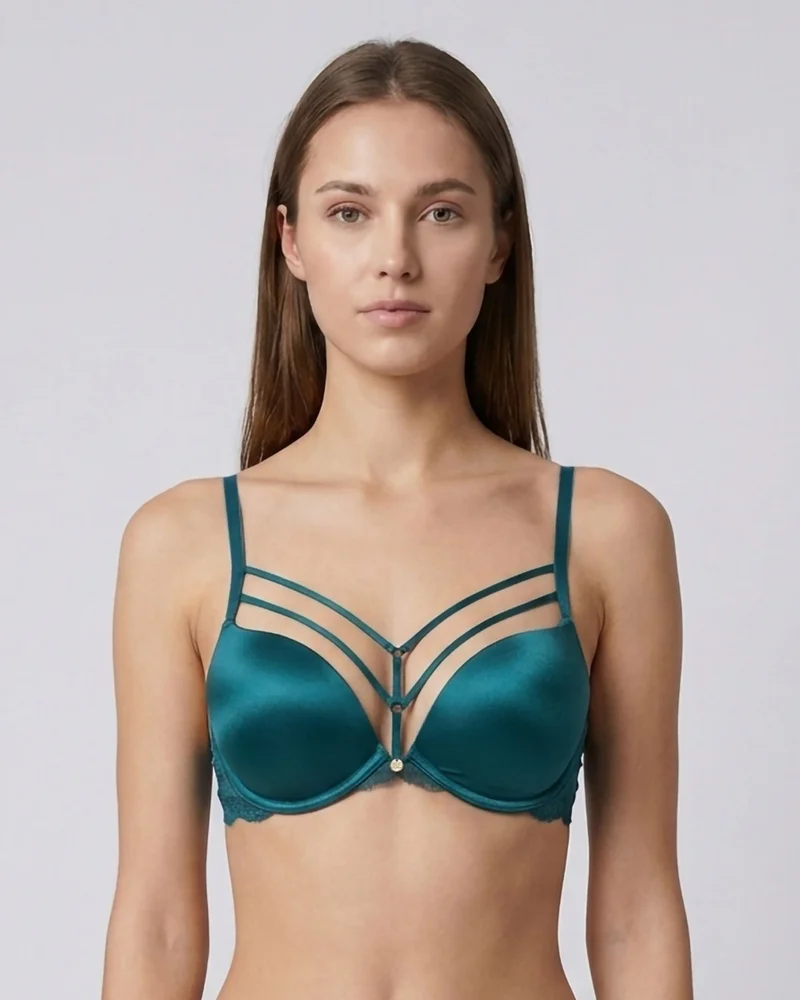 ايسلا اند ايفي Isla & Evie Microfiber and Lace Gel-Padded Plunge Bra