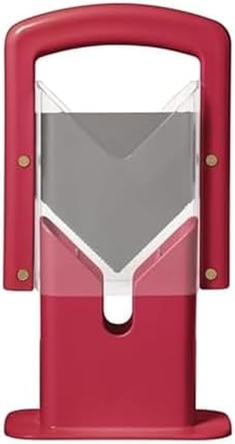 Hoan Bagel Guillotine Universal Slicer with Built-in Finger Safety Shield, Perfect for Bagels, Buns, and Muffins, Nonstick Blade, 9.25 Inch, Red - Image 1