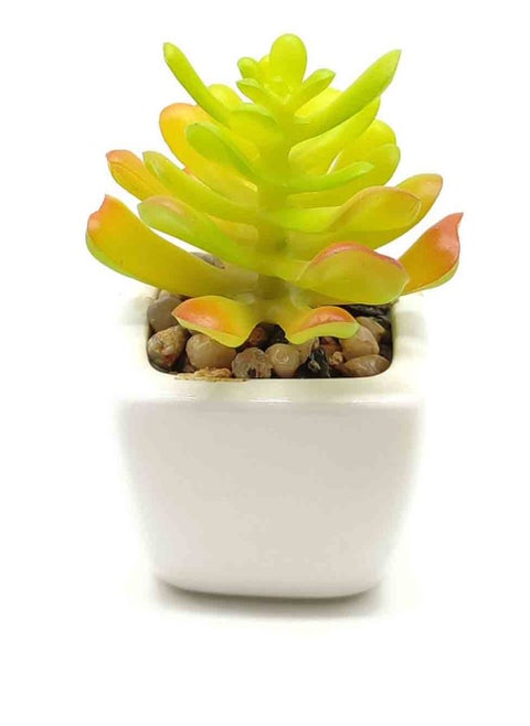 Decorative artificial trees planted in green pots, 3 pieces
