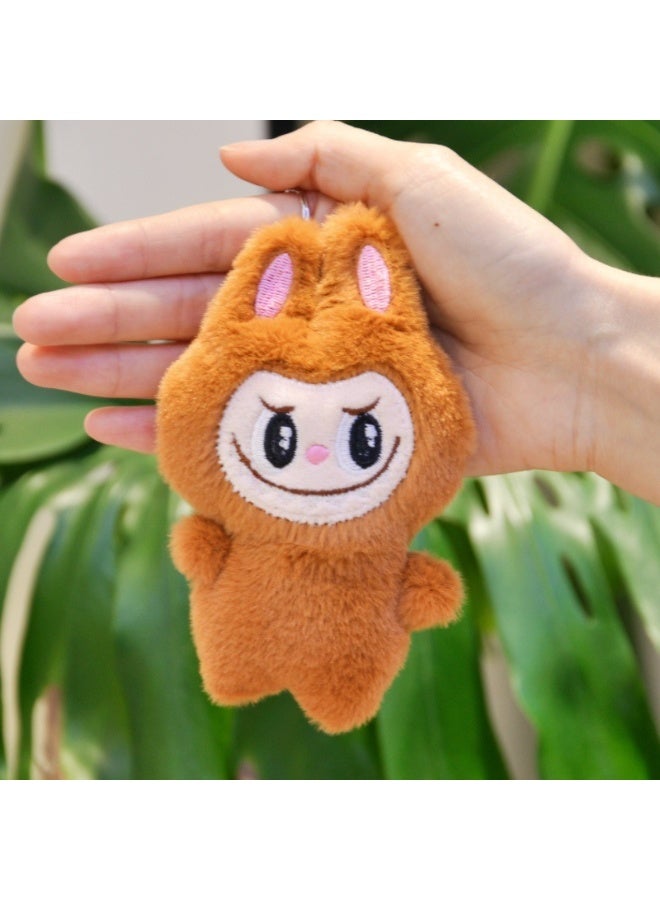 A Cute Plush Labubu Doll Pendant Girl's Schoolbag Decoration Cartoon Keychain 