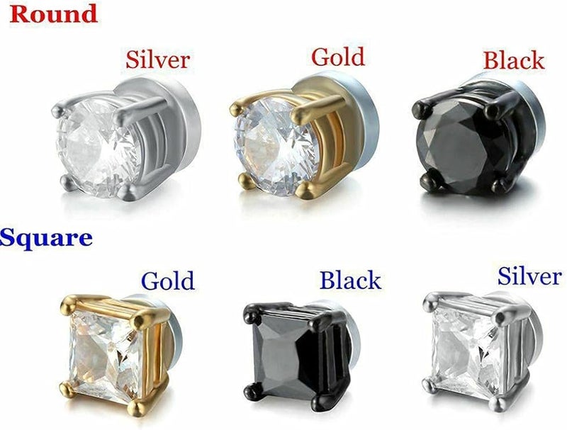 woobles 1Pc Stainless Steel Magnetic Stud Earring for Men Women Magnet Non Pierced Clip On Earrings Body Jewelry G - Image 5