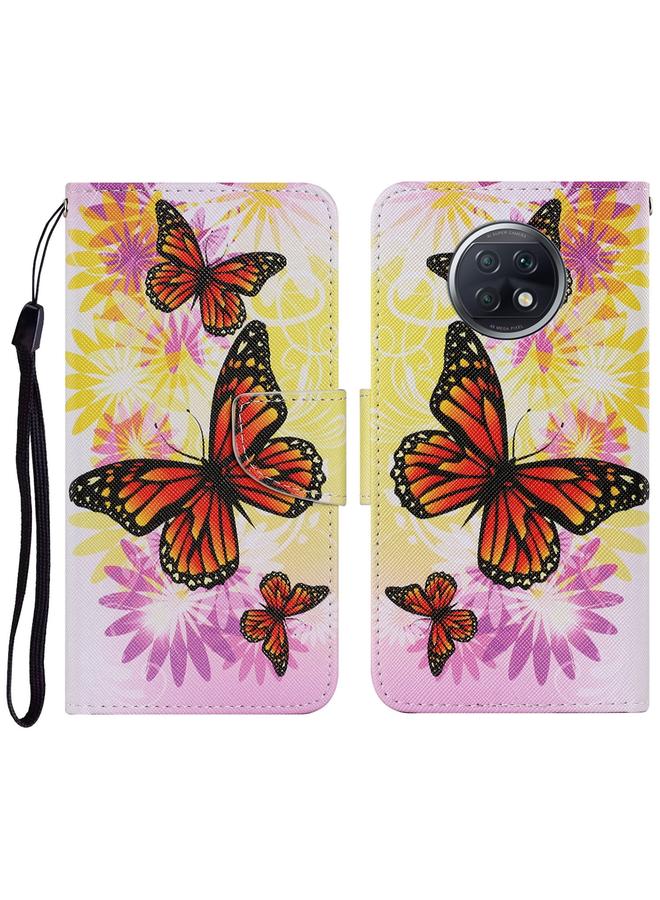 The Bros Case For Xiaomi Redmi Note 9T Coloured Drawing Pattern Horizontal Flip PU Leather Case with Holder & Card Slots & Wallet & Lanyard