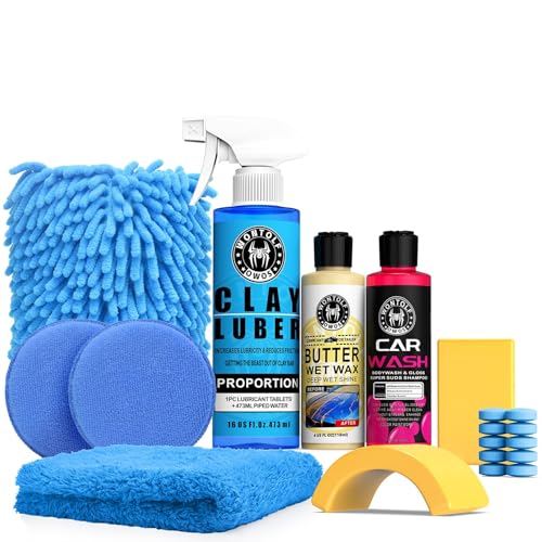 Wontolf Complete Car Clay Bar Auto Detailing Kit, Clay Luber, Butter Wet Wax, Car Wash Soap - Premium Grade Clay System Car Washing Detailing Kit- Maximum Gloss & Unsurpassed Slickness(19 Items) - Image 1