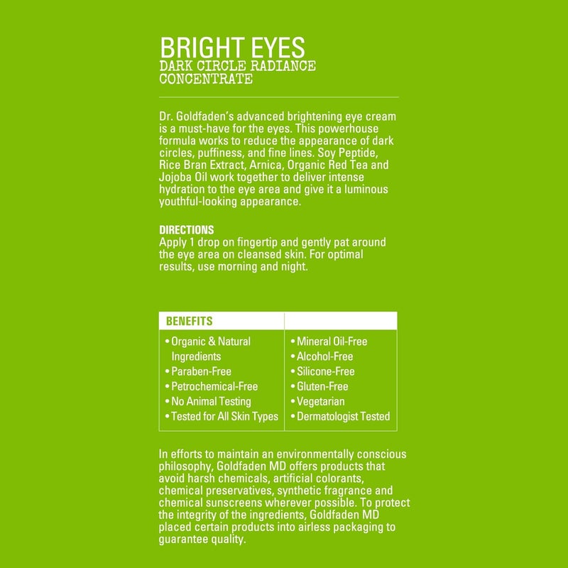 GOLDFADEN MD Bright Eyes Dark Circle Concentrate - Brightening Eye Cream with Soy Peptide, Rice Bran Extract & Arnica, 0.14 Fl Oz - Image 4