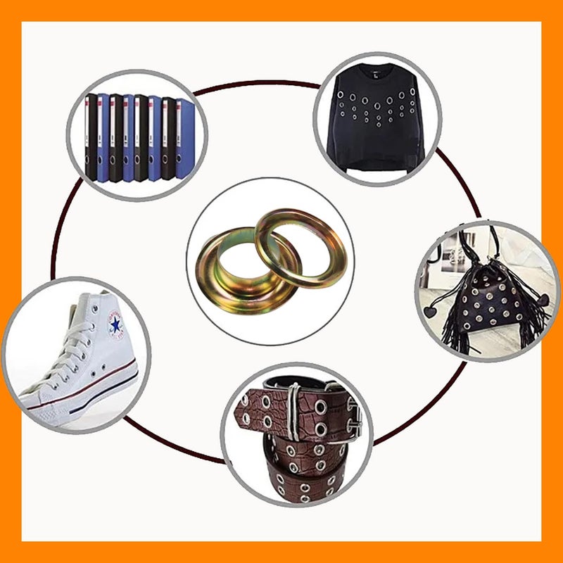 100 Pcs Metal Grommets 19mm Outer Diameter 12mm Inner Diameter Metal Ring for Leather Goods Shoes Grommet Eyelets for Shoes Clothes Handbag Fabric Curtains - Image 3