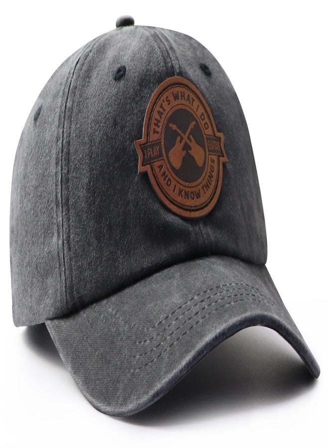 Wsaztulp Guitar Accessories for Men Women, Vintage Guitar Decor Baseball Cap, Funny Music Lovers Hat, Christmas Birthday Gifts for Guitar Players Dad Mom Black - Image 2