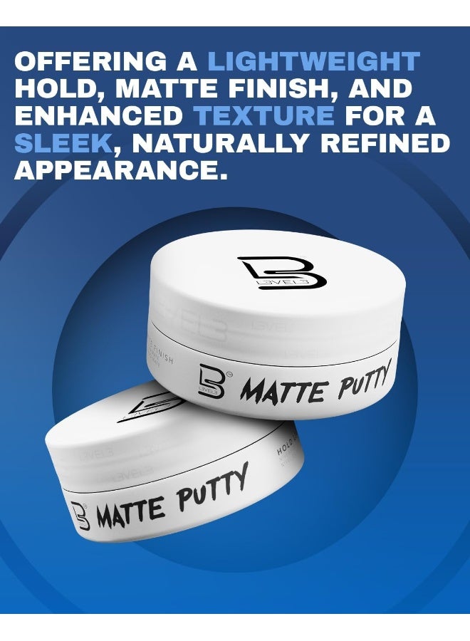 L3 Level 3 Matte Putty - Grooming Hair Product for Women and Men - Hair Texturizing Putty with Matte Finish - Easy to Style - Image 4