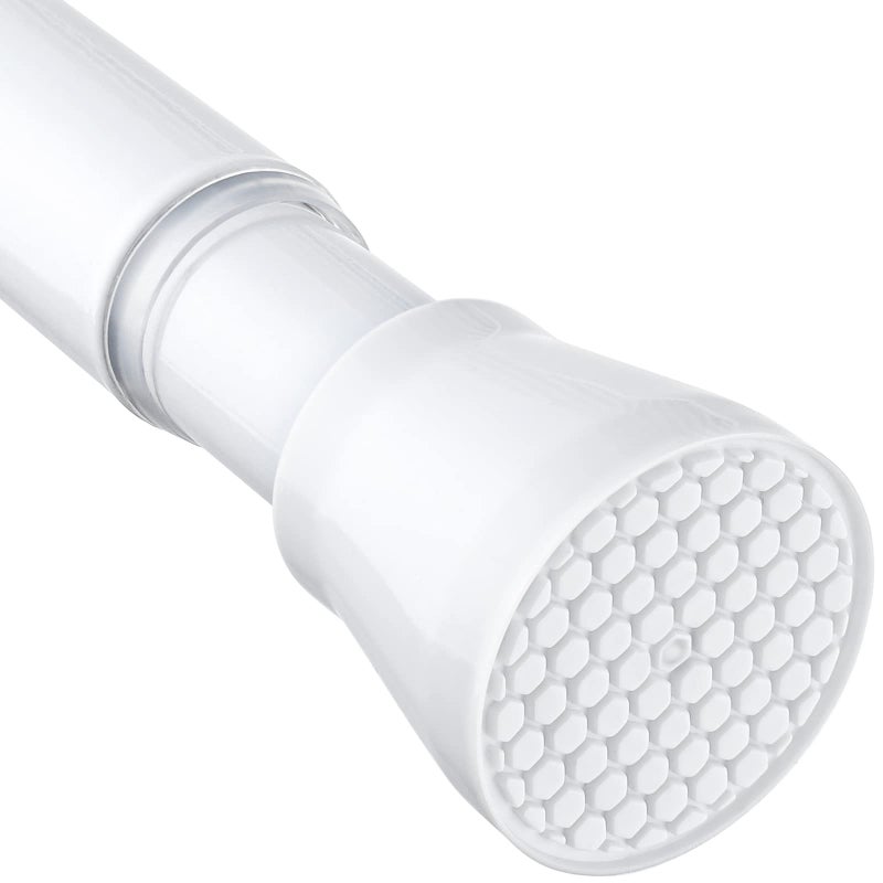 MEXAU White Tension Curtain Rod for Windows 28 to 48 inch, Adjustable Expandable Pressure Spring Curtain Rod No Drilling, 7/8" Curtain Rod for Bedroom Doorway Closet Door - Image 1