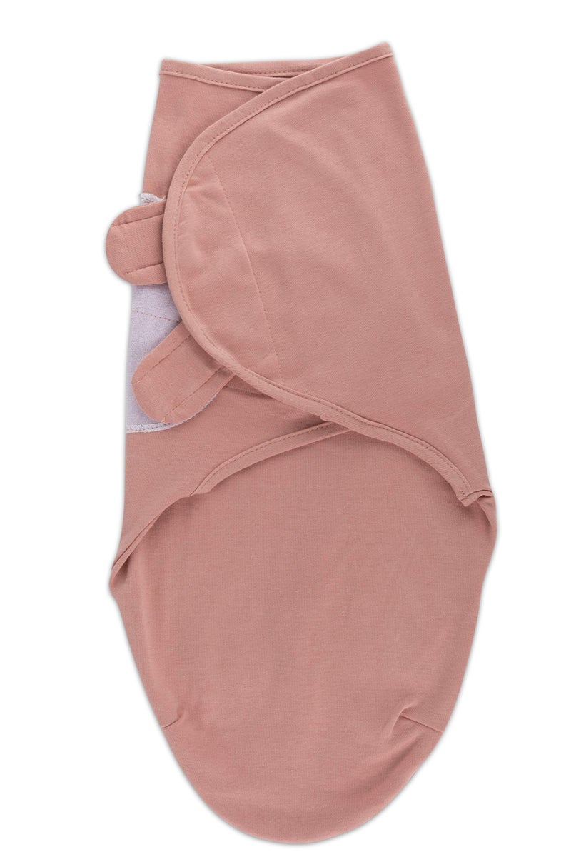 Ely's & Co. Adjustable Swaddle Blanket Infant Baby Wrap 2 Pack (Mauve Pink Stars & Solid Dusty Rose 0-3 Months) - Image 4