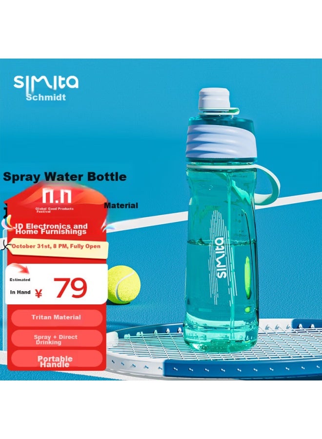 Simita Spray Sports Water Bottle Large Capacity, Children's Summer Plastic Tritan Water Bottle, Men's And Women's Cycling Drinking Water Bottle - Image 1