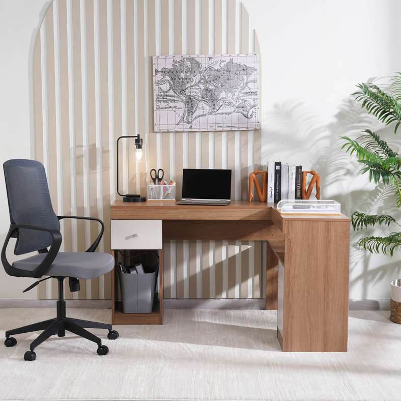 Pan Home Brown Office Desk for Home Office