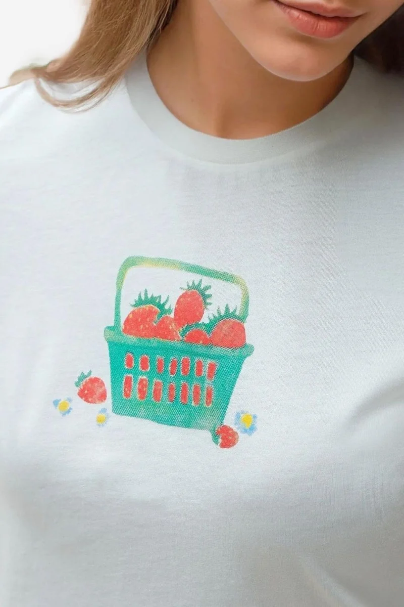 Hiccup Multicolor Printed Regular Fit Crew Neck 100% Cotton Crop T-shirt for Women | Best Price UAE