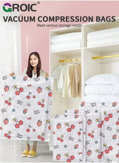 GROIC Premium Vacuum Storage Bags with Electric Pump, 6 Pack (2 Jumbo, 2 Large, 2 Medium), Reusable Space Saver Bags for Clothes, Mattress,Space Saver Vacuum Bag  - Image 2