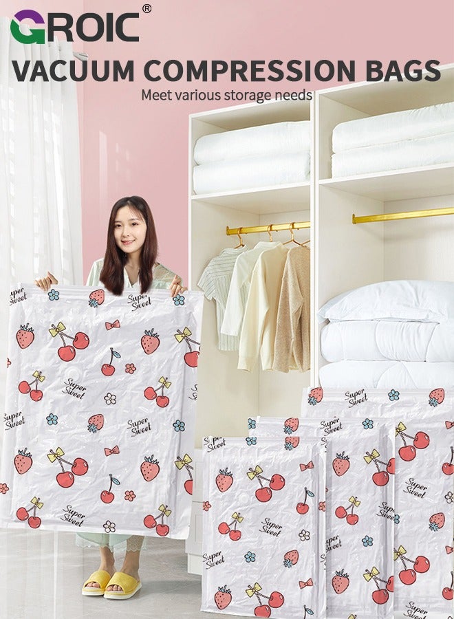 GROIC Premium Vacuum Storage Bags with Electric Pump, 6 Pack (2 Jumbo, 2 Large, 2 Medium), Reusable Space Saver Bags for Clothes, Mattress,Space Saver Vacuum Bag - Image 2