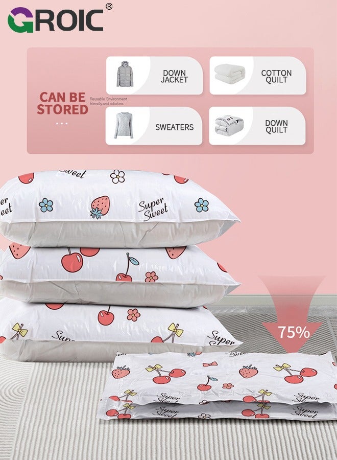 GROIC Premium Vacuum Storage Bags with Electric Pump, 6 Pack (2 Jumbo, 2 Large, 2 Medium), Reusable Space Saver Bags for Clothes, Mattress,Space Saver Vacuum Bag - Image 3