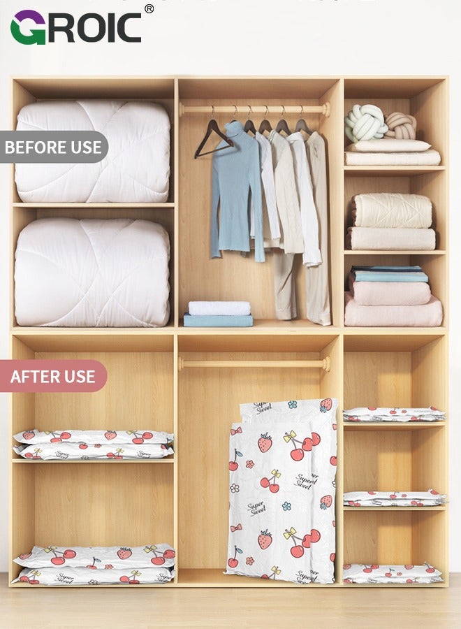 GROIC Premium Vacuum Storage Bags with Electric Pump, 6 Pack (2 Jumbo, 2 Large, 2 Medium), Reusable Space Saver Bags for Clothes, Mattress,Space Saver Vacuum Bag - Image 4