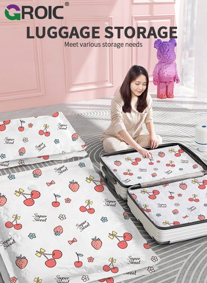 GROIC Premium Vacuum Storage Bags with Electric Pump, 6 Pack (2 Jumbo, 2 Large, 2 Medium), Reusable Space Saver Bags for Clothes, Mattress,Space Saver Vacuum Bag - Image 5