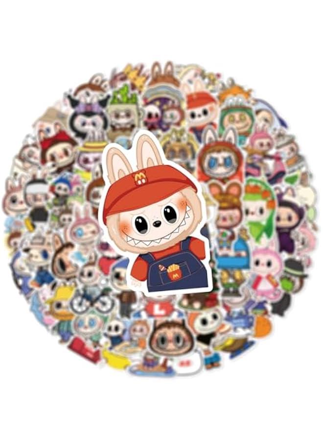 Arabest 120 pcs Cartoon Stickers for Labubu, Cool Stickers for Labubu Waterproof Vinyl Decal for Teen Water Bottler Sticker Adult Girl Laptop Skateboard Phone Guitar Travel Case Bike - Image 3