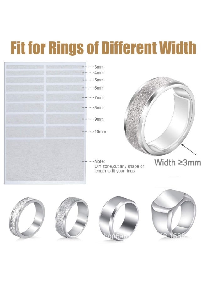 4 قطع من ملصقات ضبط مقاس الخاتم غير المرئية للخواتم الفضفاضة، ملصقات شفافة بيضاء لضبط مقاس خاتم الإصبع، أدوات مجوهرات - Image 3
