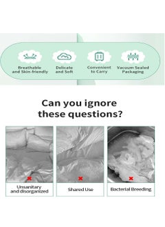 KASTWAVE طقم بياضات فندقية disposable للسفر: يتضمن 1 غلاف لحاف، و1 ملاءة، و2 كيس وسادة - مريح، صحي وسهل الحمل (2 عبوة)  - Image 5
