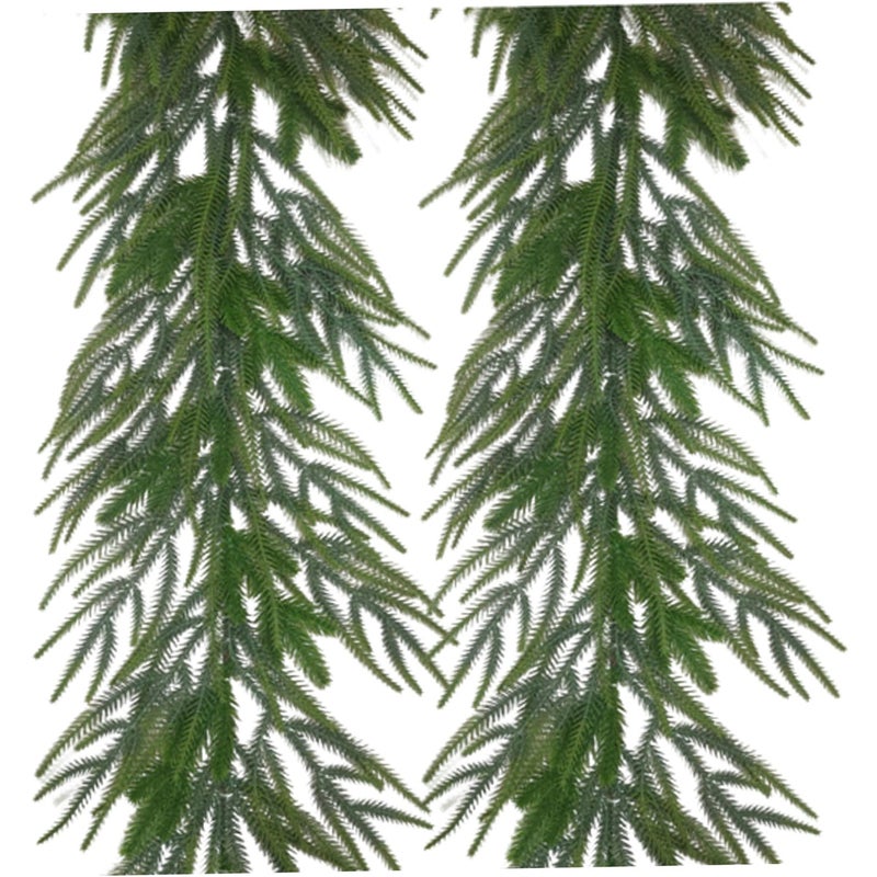 Christmas Norfolk Pine Garland, 4.92/5.57/8.85 feet Real Touch Pine and Cypress Garland, lifelike leaves, Christmas Green Garland, used for home decoration fireplace (4.92/5.57/8.85 feet, 1 pcs) - Image 3
