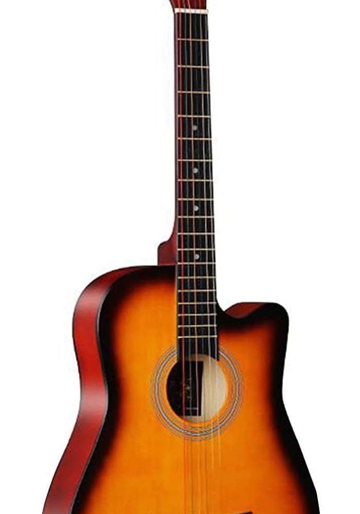Megarya 38'' Full Size Adult 6 Strings Cutaway Folk Acoustic Guitar for Students Beginners (Sunset) - Image 1