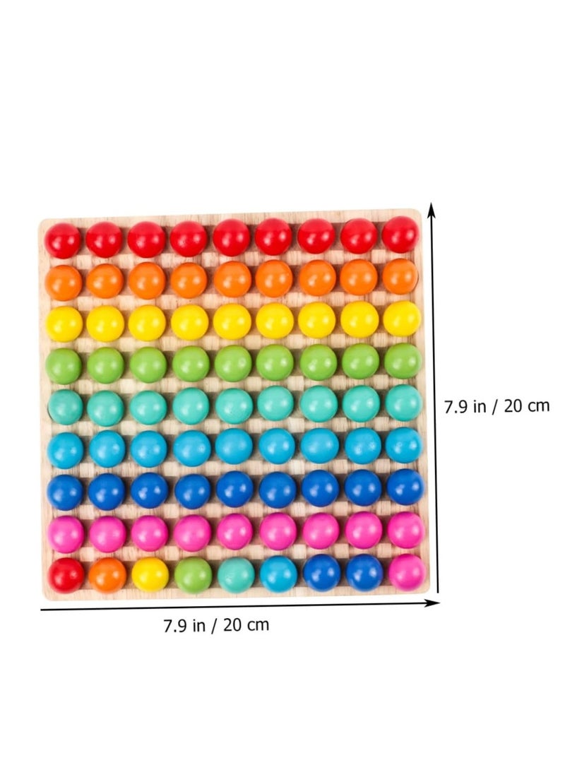 ألعاب خرز بمشبك قوس قزح أوتاد خشبية، أرقام ألغاز، لعبة تعليمية خشبية - Image 3