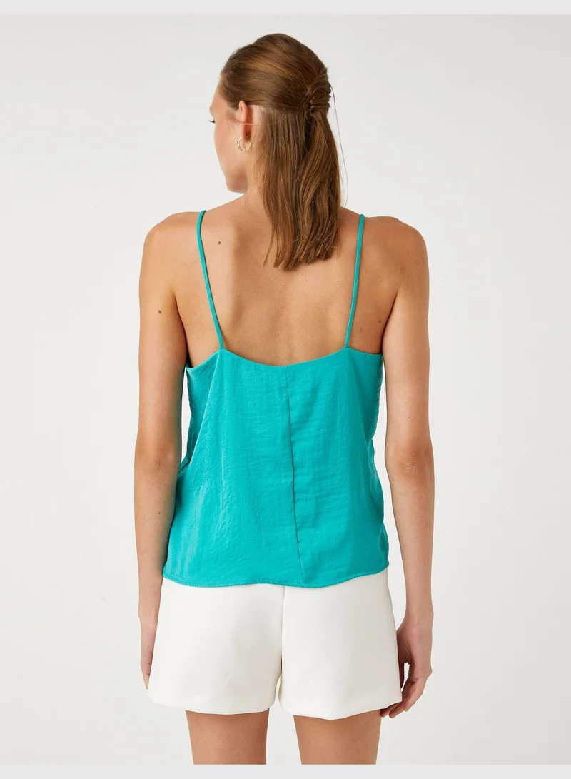 KOTON Thin Strappy Tank Top V Neck